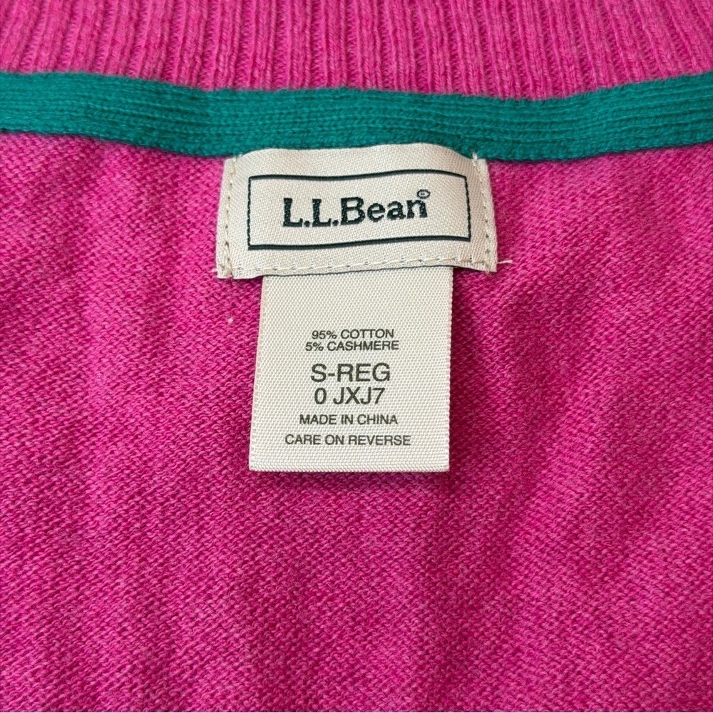LL Bean Sweater Vest Women Small Pink Cotton Cashmere Scoop Coastal Grandmother - Picture 2 of 6